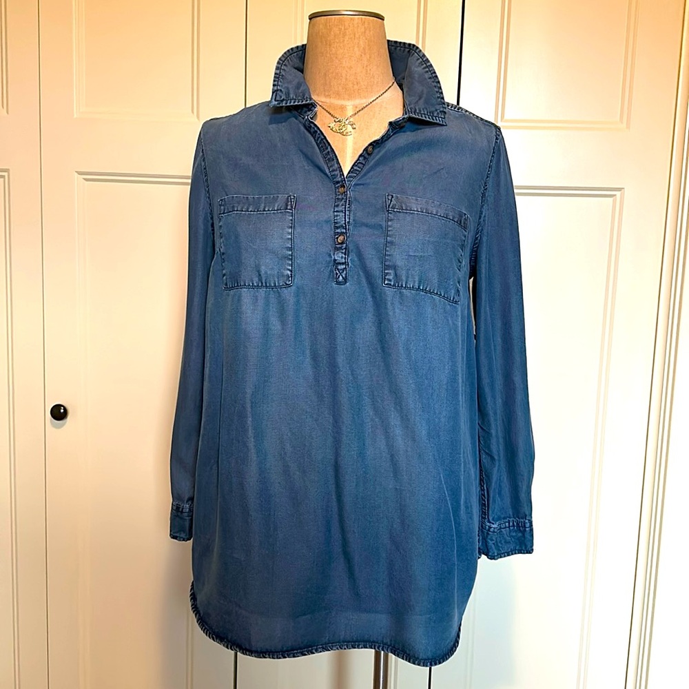 Maternity Denim Tunic Blouse